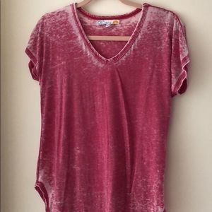 C&C Red distressed t-shirt